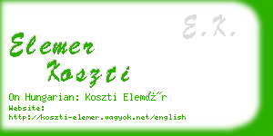 elemer koszti business card